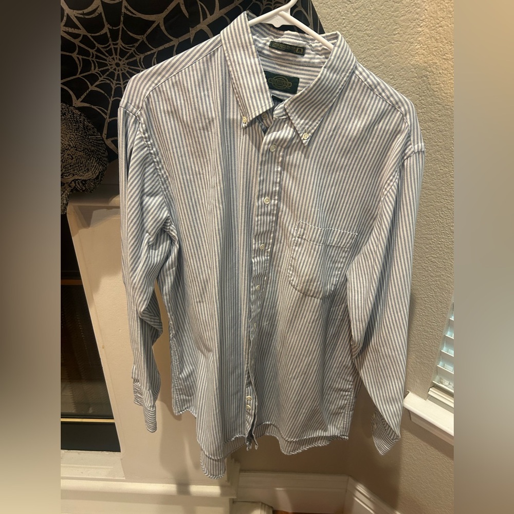 Classic Blue Striped Button-Down Shirt